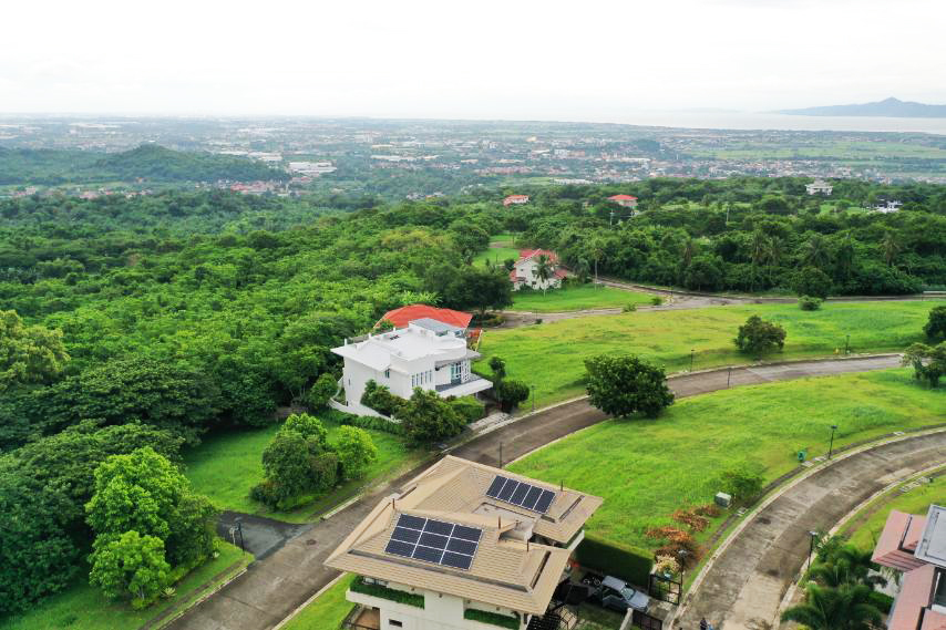 Top view of home with solar grid