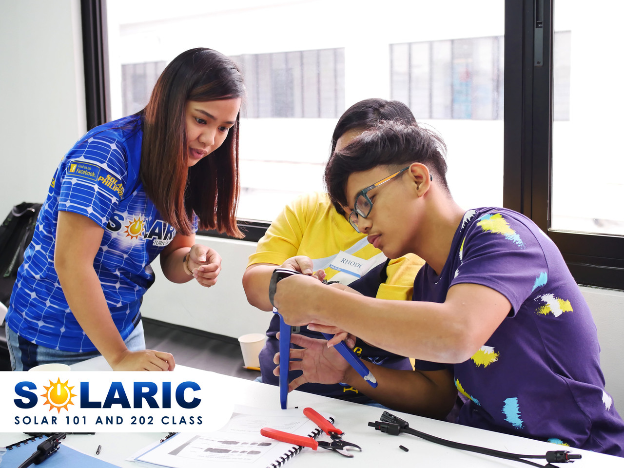 A solar panel provider educating future handlers