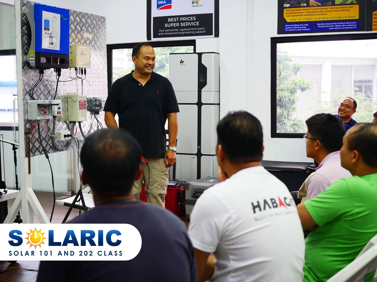 The President of Solaric giving a talk