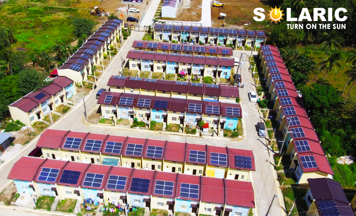 Townhouses with solar panels