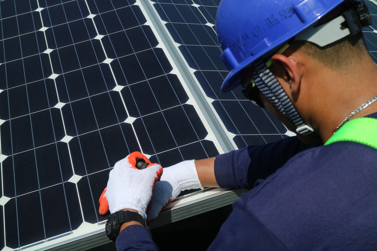 A Solaric worker in PPE