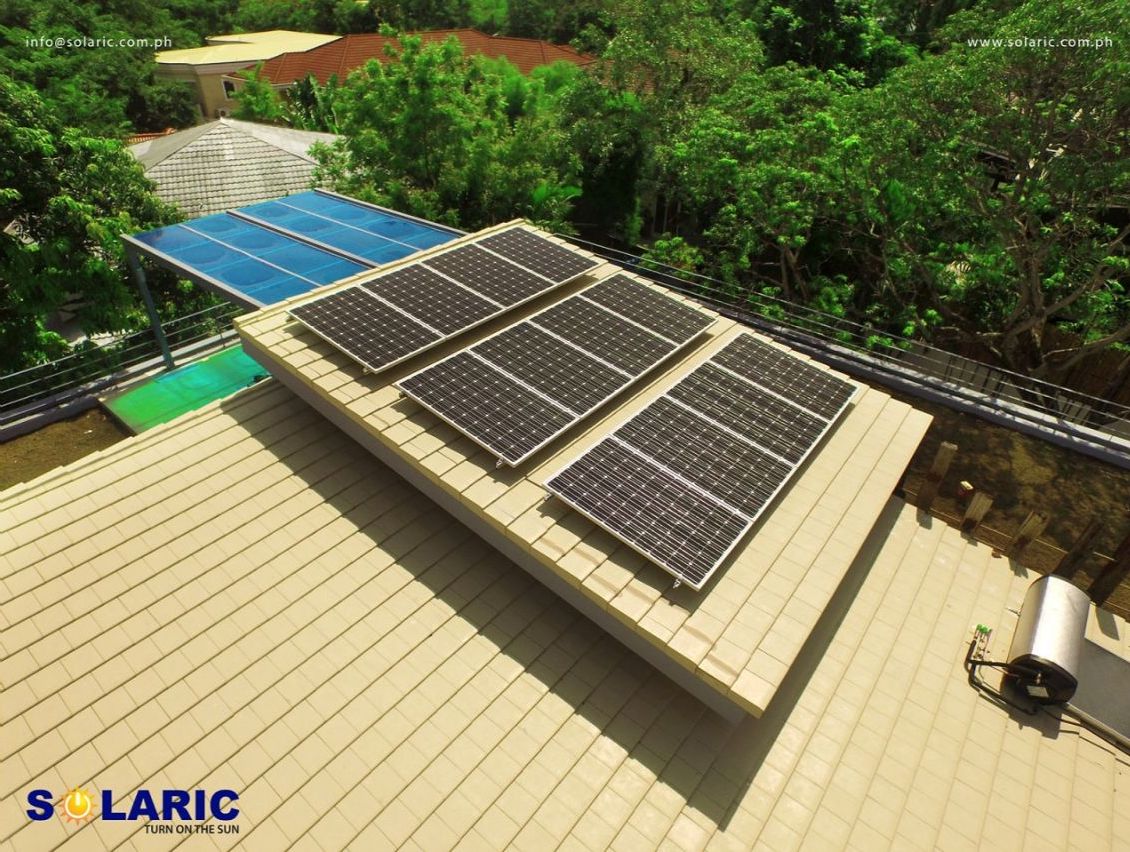Roof space with solar panels