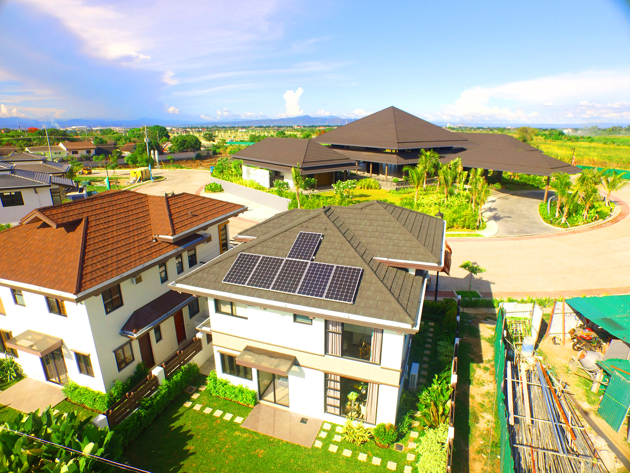 Top shot of a home with solar