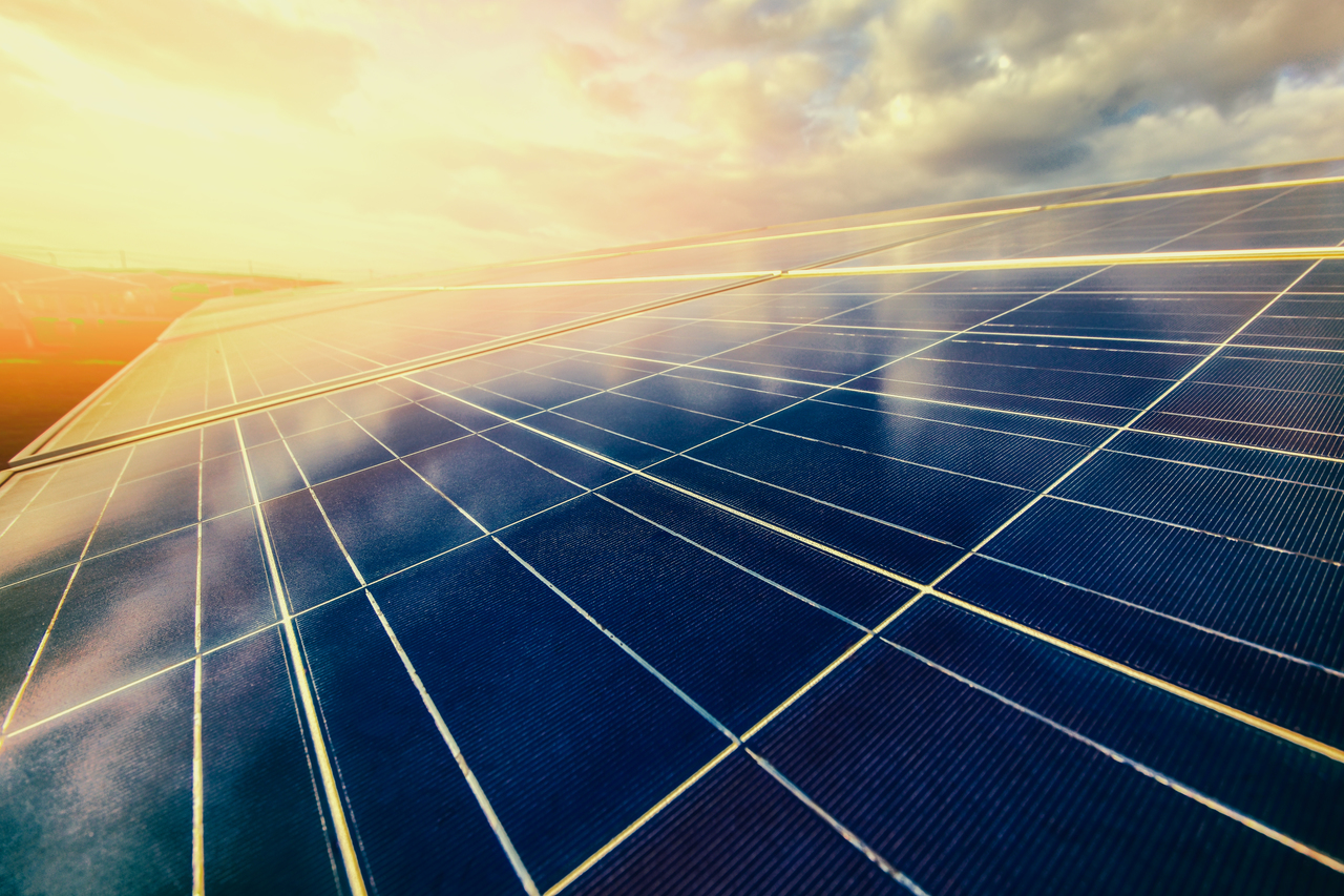 Close up of a solar panel