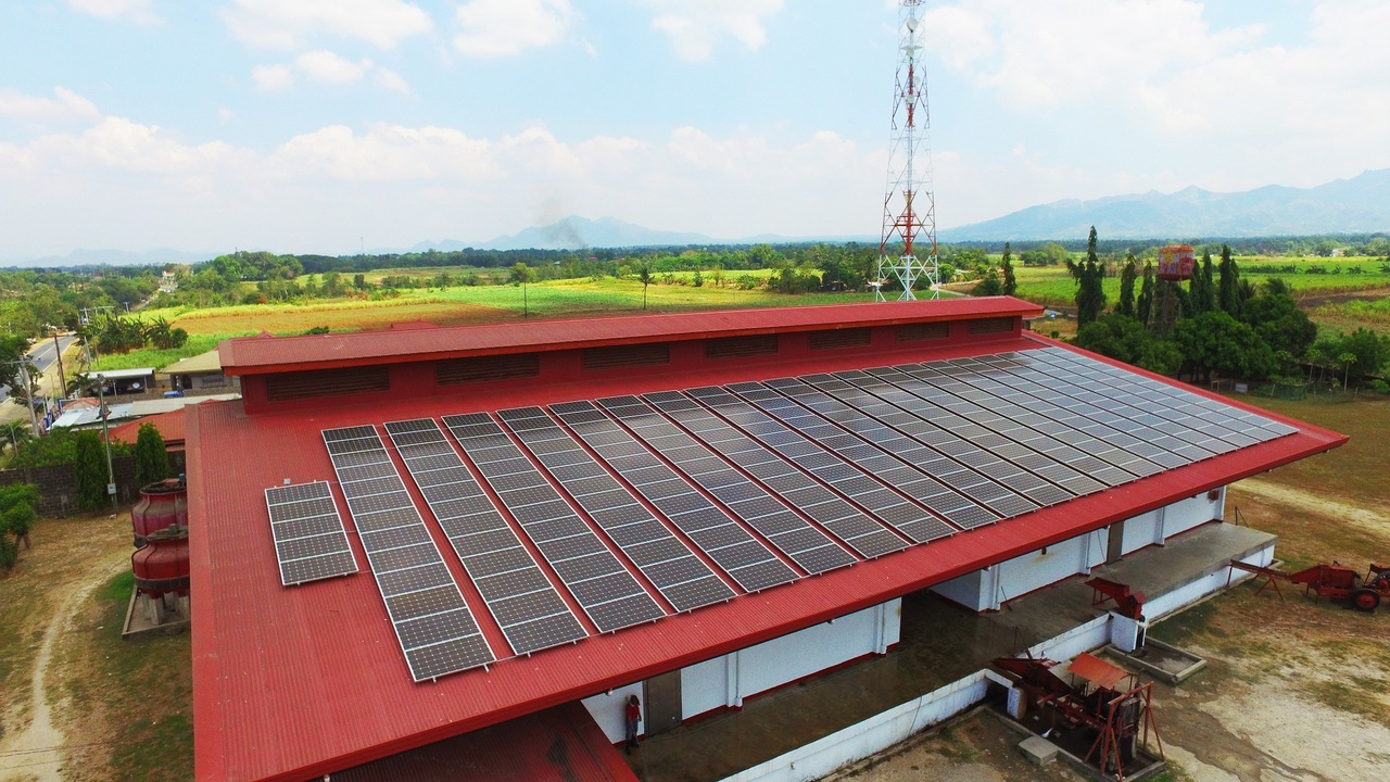 Rooftop solar panels under the intense heat