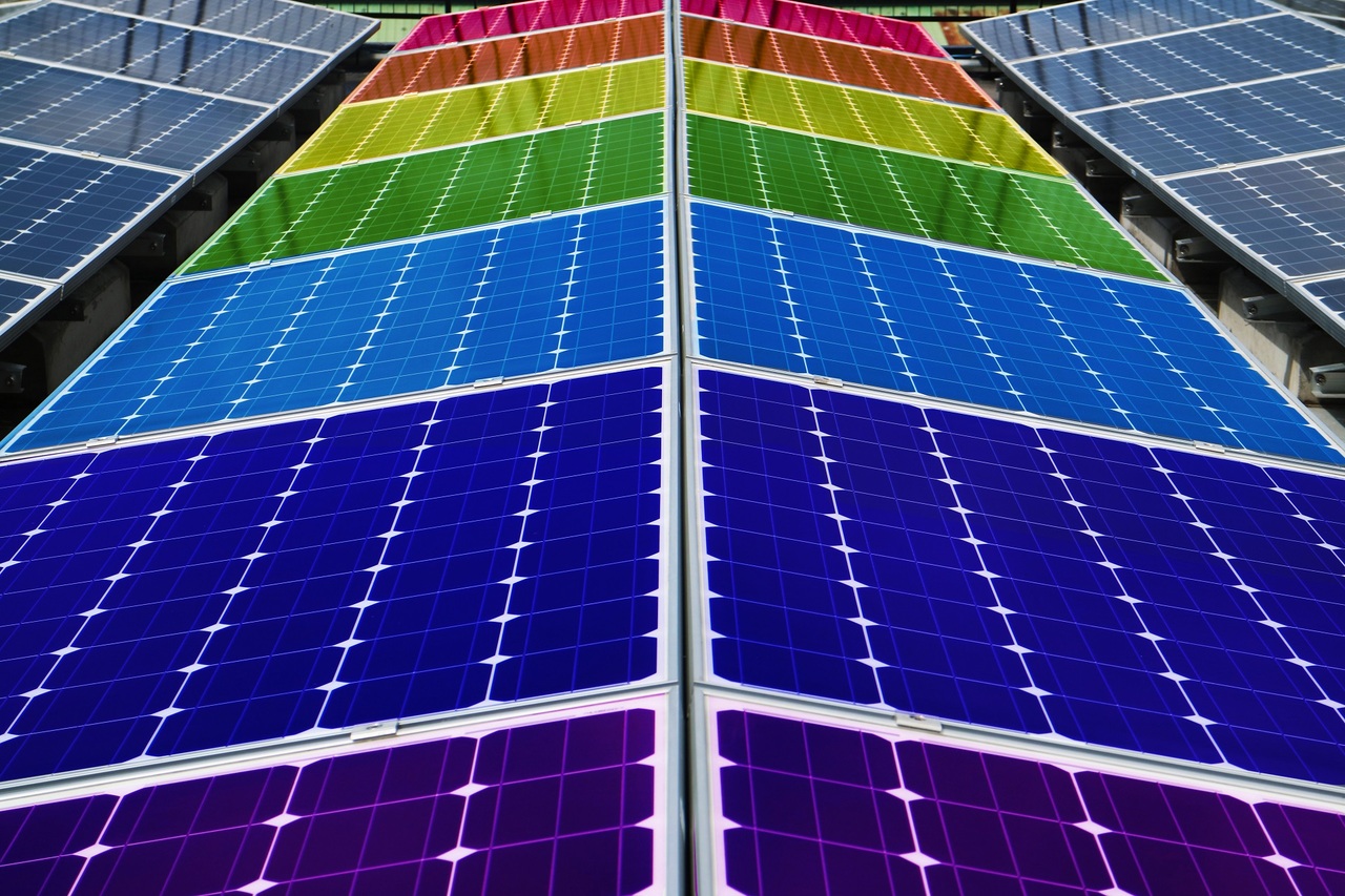 Photo of colorful solar grids