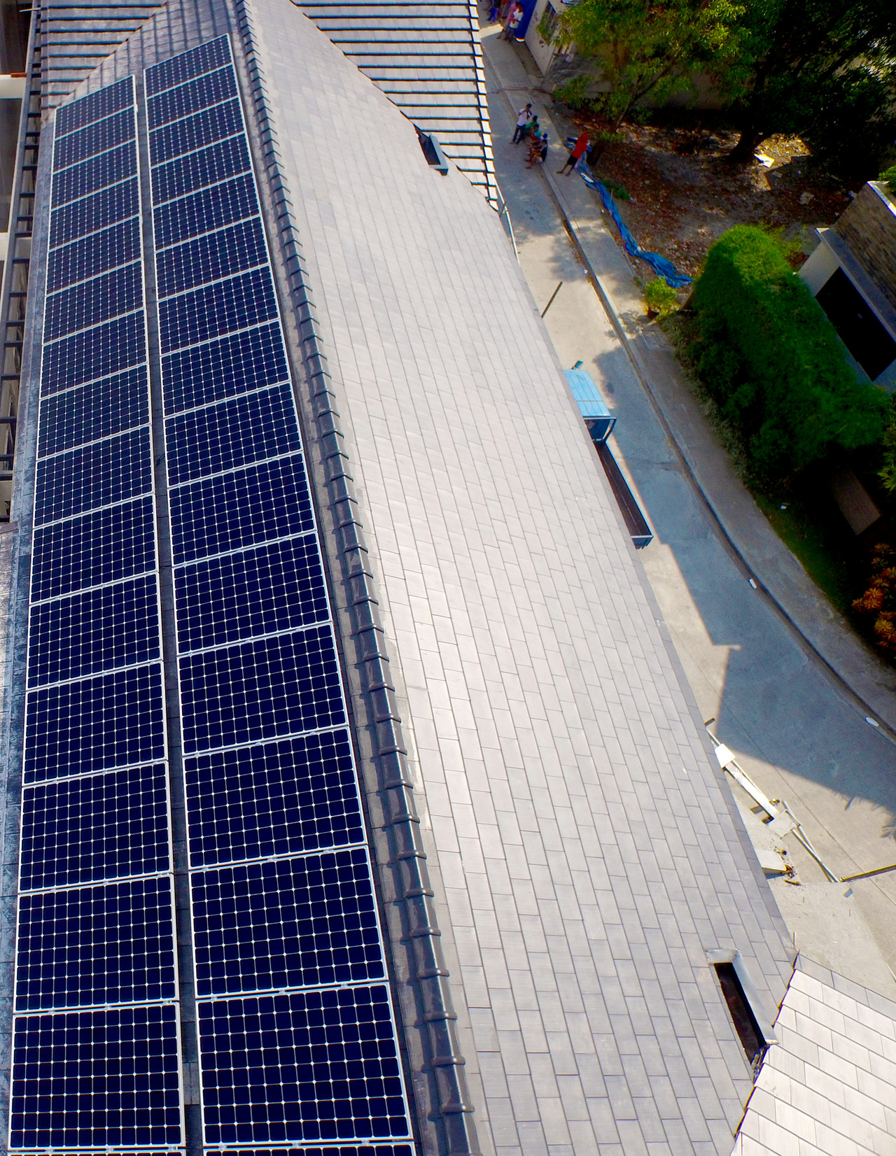 Solar panels on a rooftop