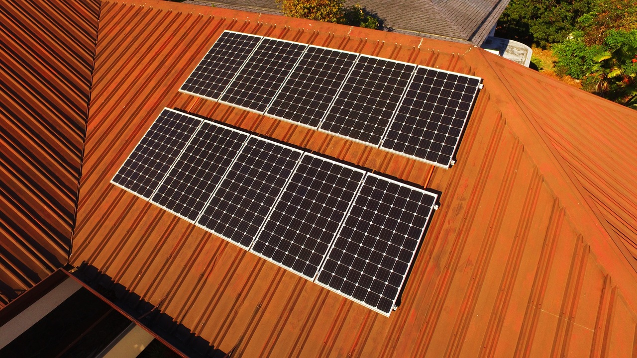 An installed solar roofing from Solaric