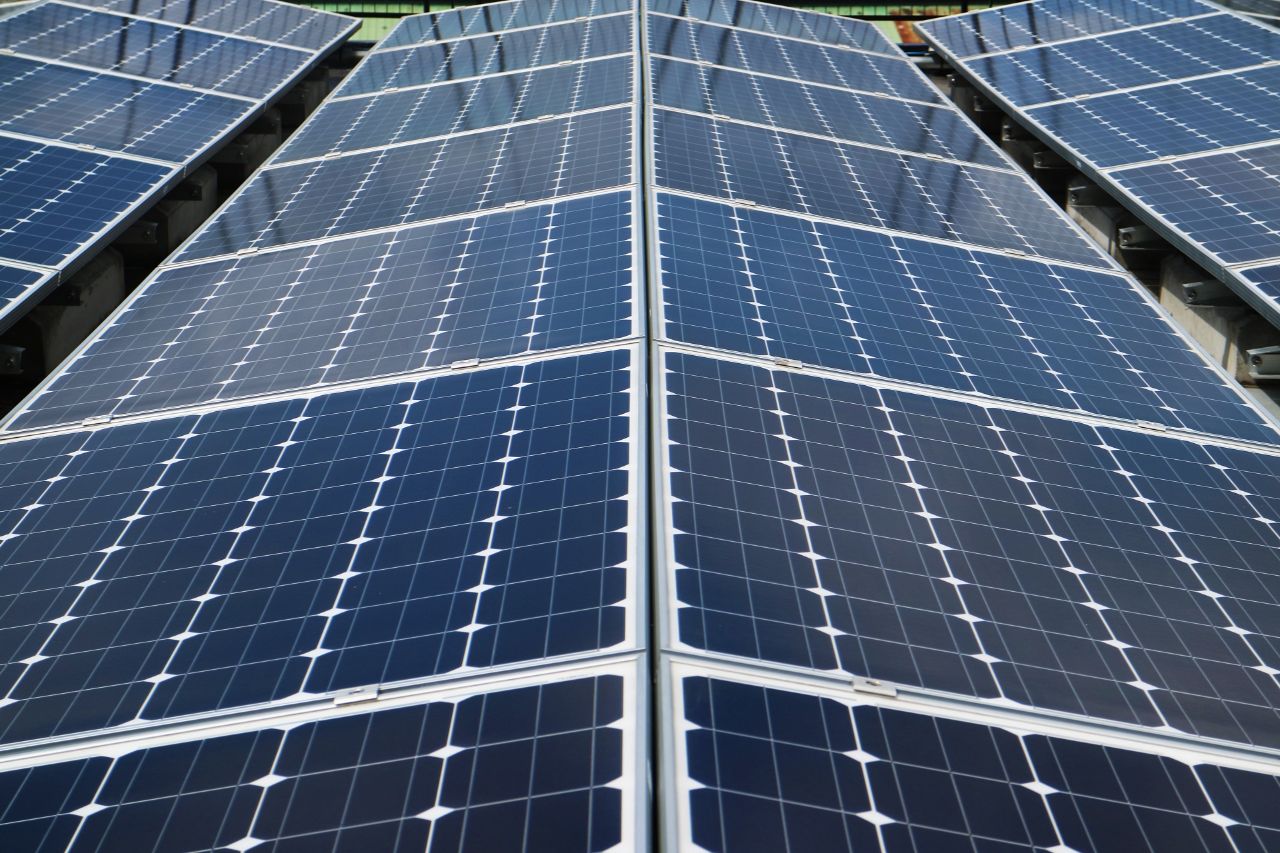 Close up photo of solar grids